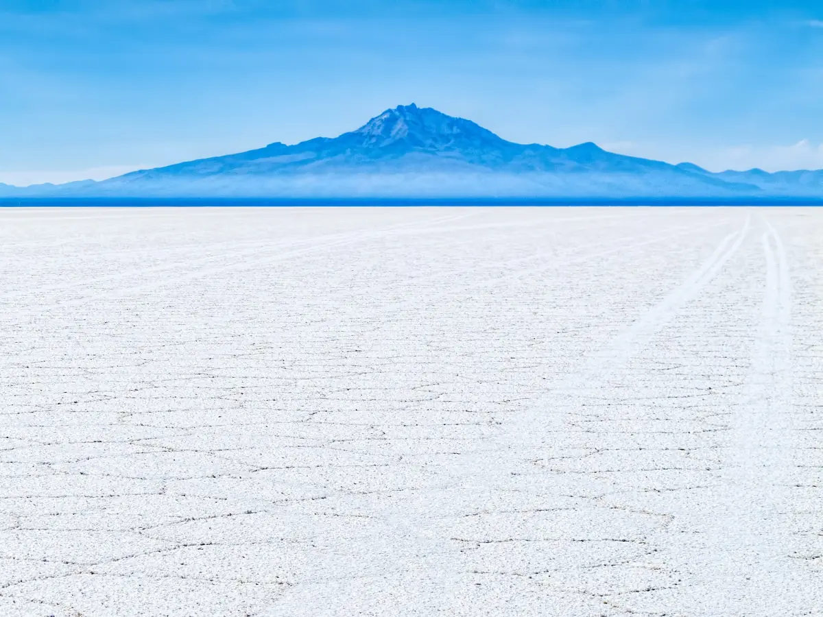 Tunupa volcano above the salt flat
