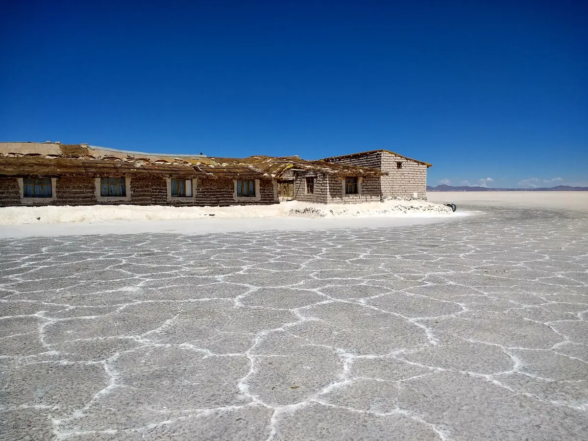 A salt hotel at the edge of the salt flat
